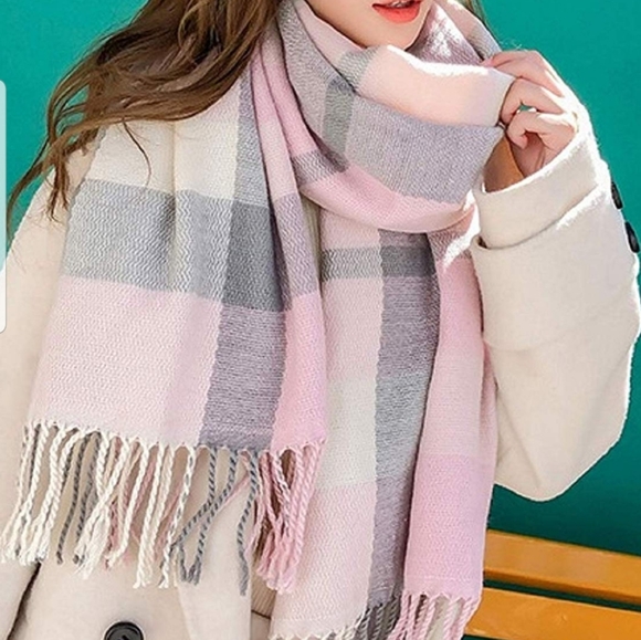 Accessories - Pink Grey Scarf